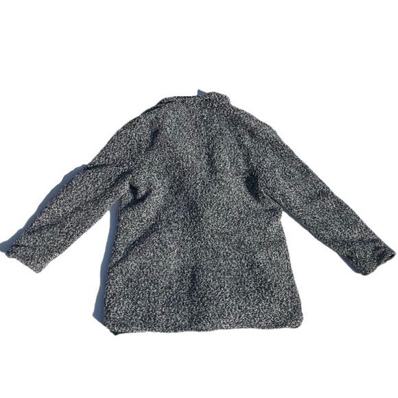 Ambiance size 3XL black and white tweeted collared button up long pea coat - Picture 2 of 7